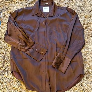 Abercrombie&fitch Oversized satin button down